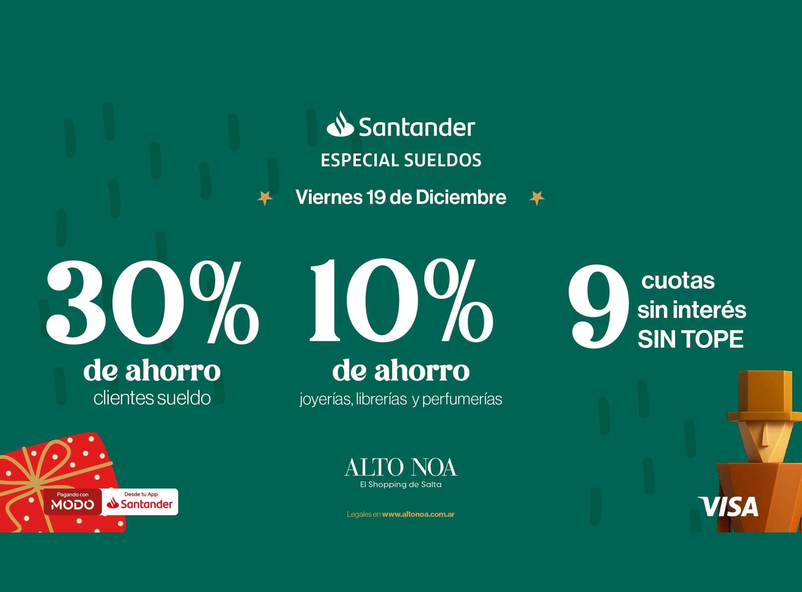 Especial Sueldos Santander: 30% de ahorro + 9 cuotas sin interés