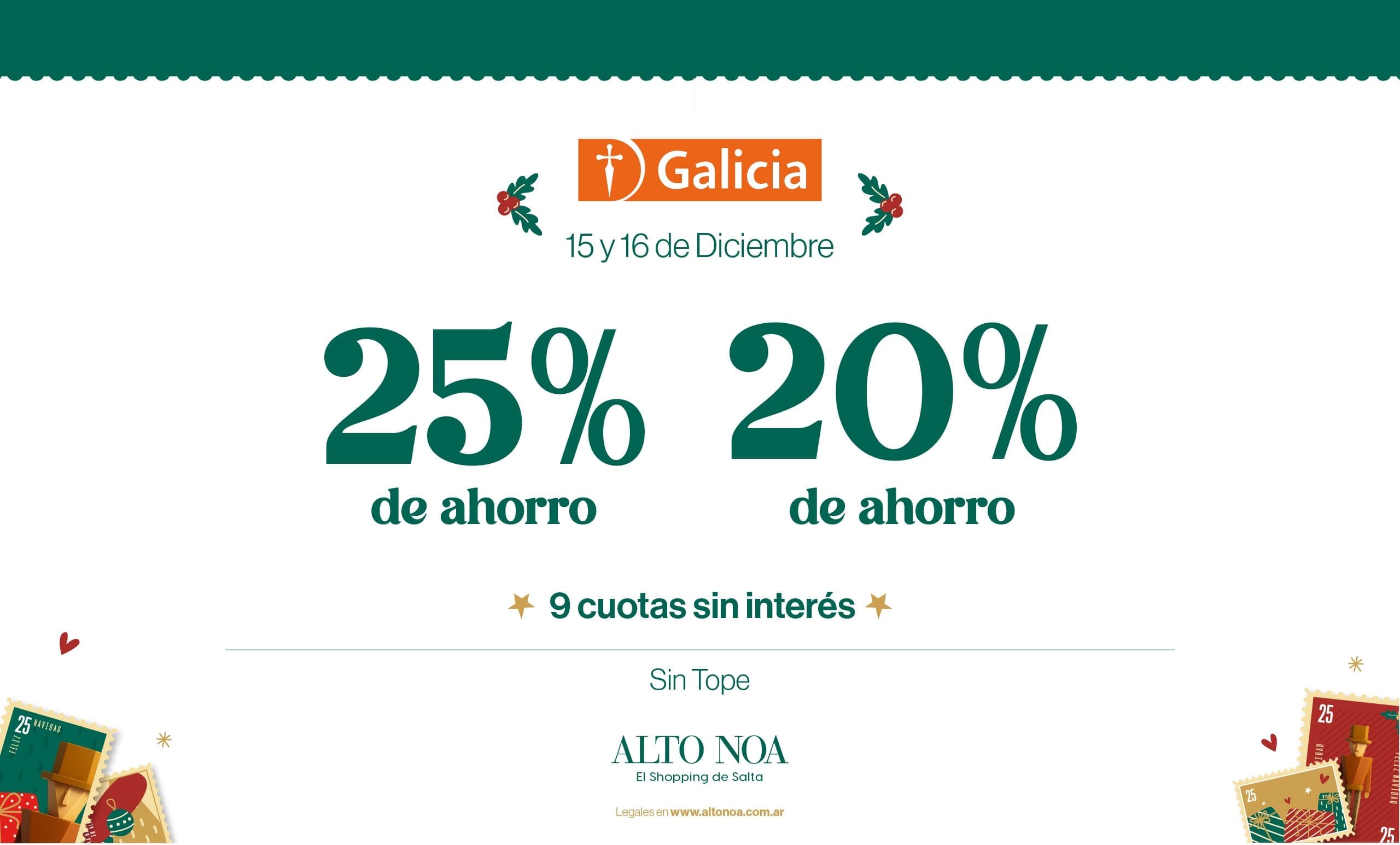 Especial Galicia: hasta 25% de ahorro + 9 cuotas sin interés