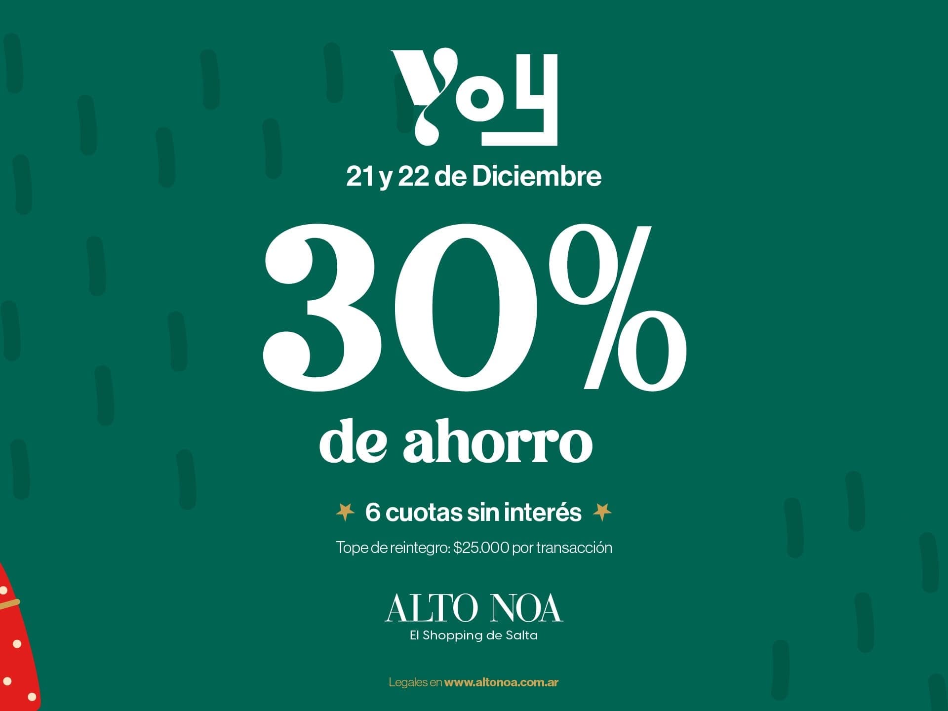 YOY en Alto Noa: 30% de ahorro y 6 cuotas sin interés