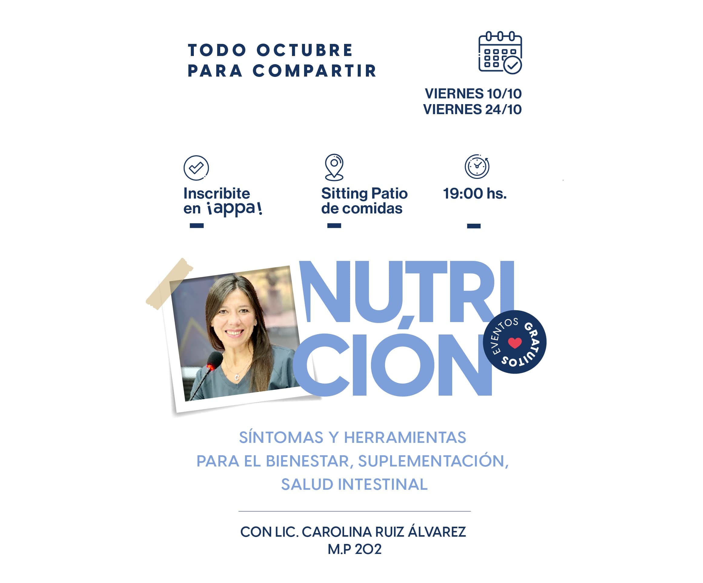 Charlas de Nutrición con la Lic. Carolina Ruiz Álvarez